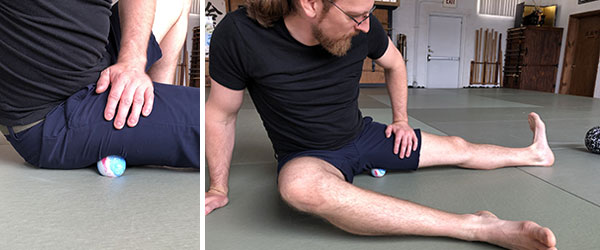 Using a lacrosse ball for myofascial release of hamstrings